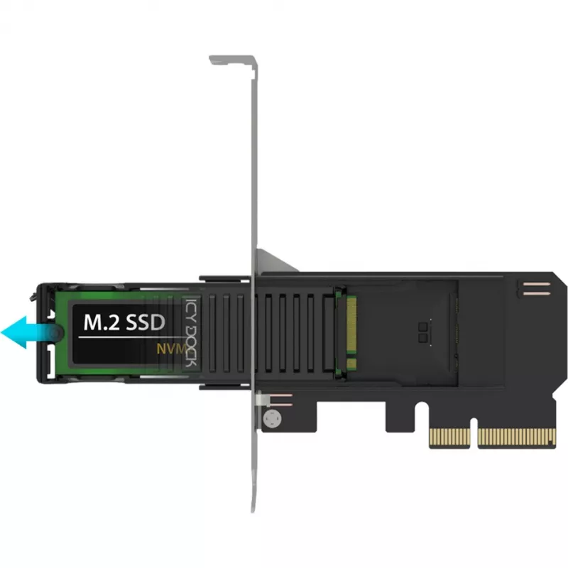 ICY DOCK MB305M4P-B -vaihtokehikko M.2 NVMe SSD PCIe 4.0 x4 -sovitinkortille