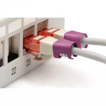 DIGITUS A-CC-MG värikoodausklipsit kytkentäkaapeleille, magenta, 100 kpl