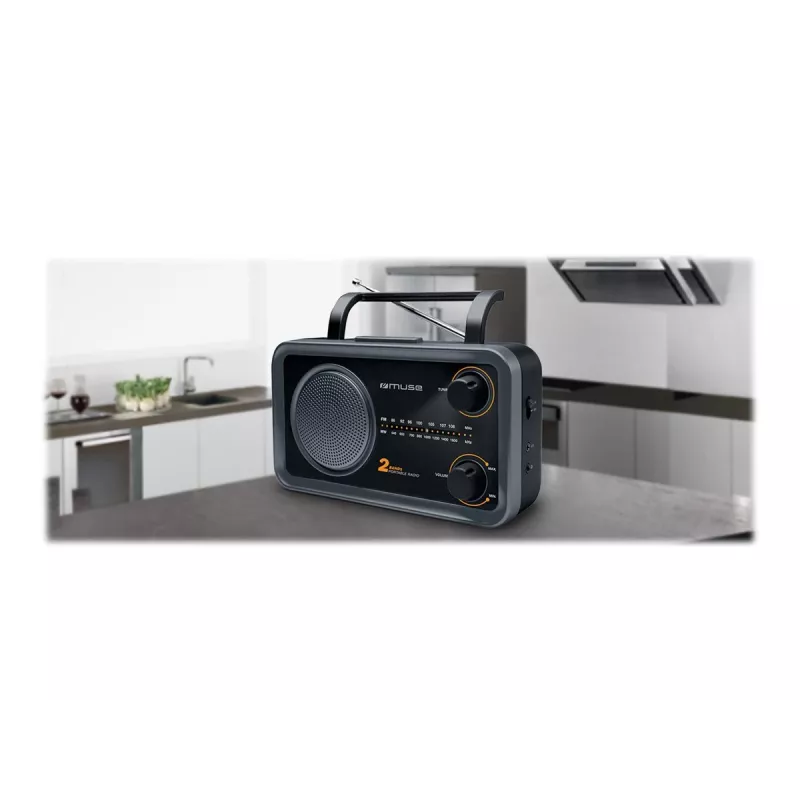 Muse | 2-alueinen kannettava radio | M-06DS | AUX-tulo | harmaa