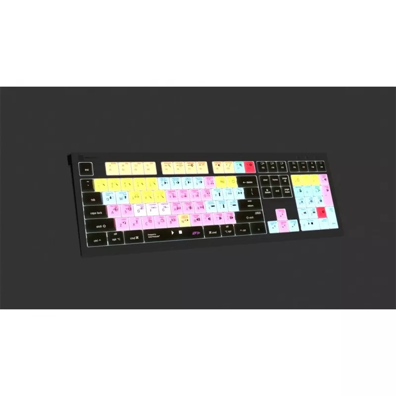 Logickeyboard Avid Pro Tools Astra 2 USB-näppäimistö Macille, QWERTZ saksalainen, musta