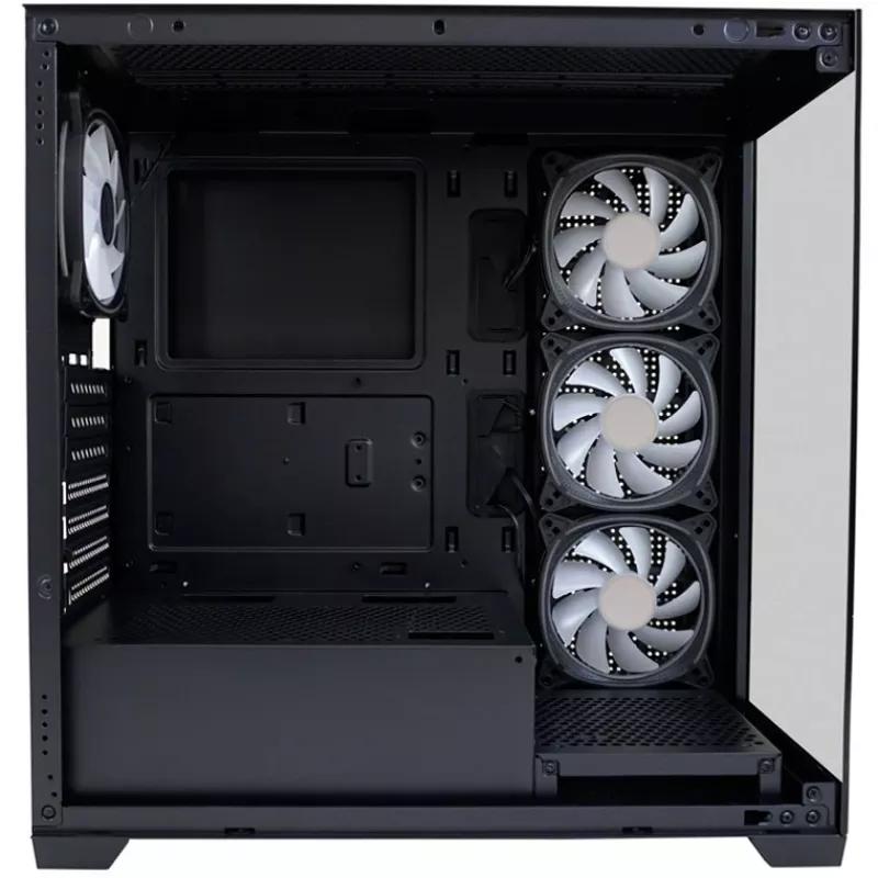 LC-Power kotelo MidiTower 715B musta USB3.2/audio ilman virtalähdettä SEAMLESS_X (LC-715B-ON)