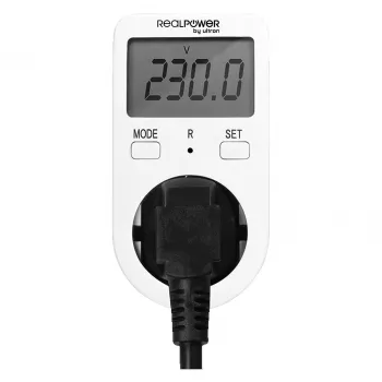 Energiakustannusmittari AC RealPower EM-1 LCD-näyttö 16A