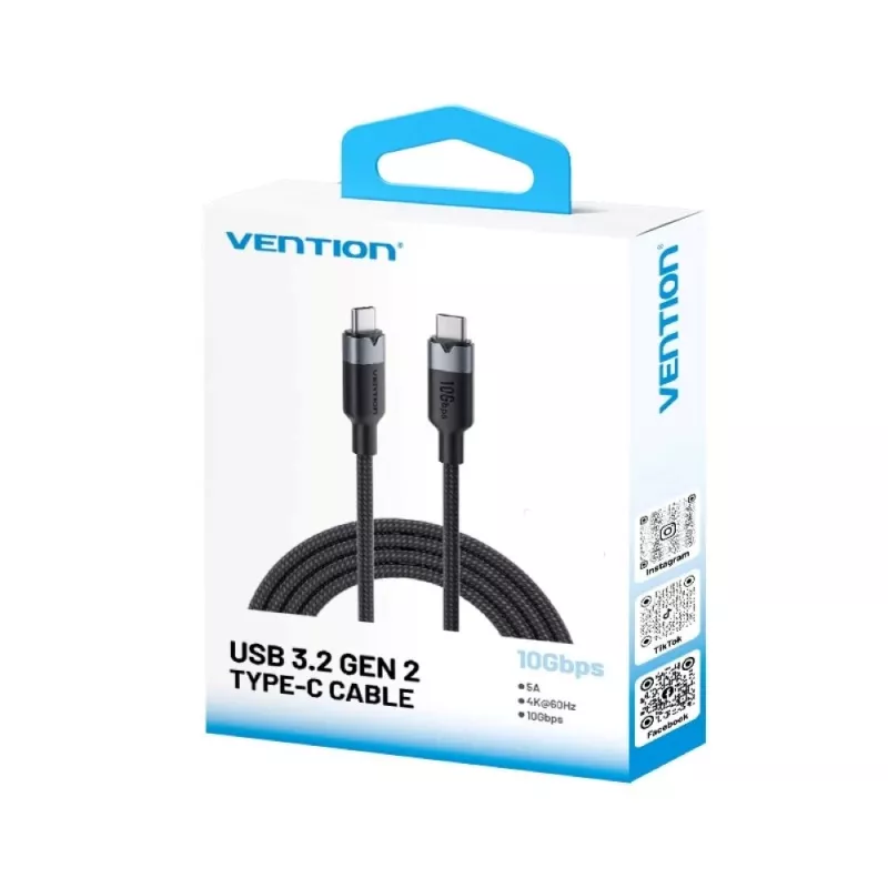Vention USB 3.2 5A 10Gbps 1 m BK USB-C-C-kaapeli