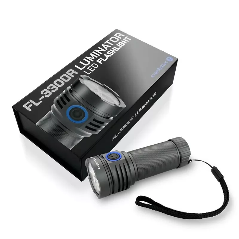 LED-taskulamppu everActive LUMINATO R FL-3300R – 3300 lumenia, ladattava