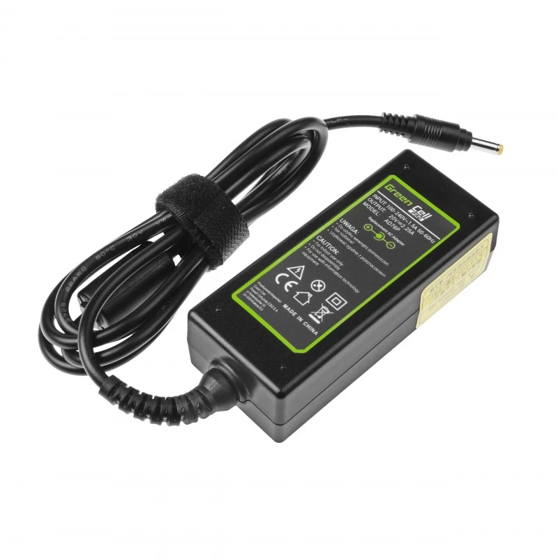 Verkkolaite Green Cell AD76P 45W Lenovo-kannettaville, 20V 2,25A, AC-DC, 100–240V tulo, musta