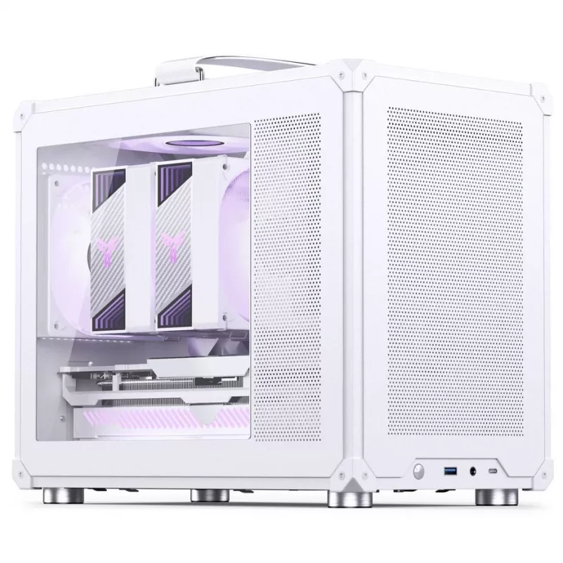 Jonsbo C6 MAX -tietokonekotelo, Mini-kotelo, Micro-ATX, karkaistu lasi - valkoinen