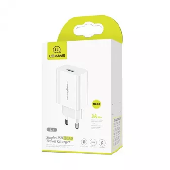Laturi usams T22 18W QC 3.0 USB-C-kaapelilla — 18W-pikalaturi, Quick Charge 3.0