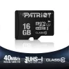 MicroSDHC-muistikortti PATRIOT PSF16GMDC10 — 16 GB, Class 10, UHS-I (U1), 80 MB/s, musta