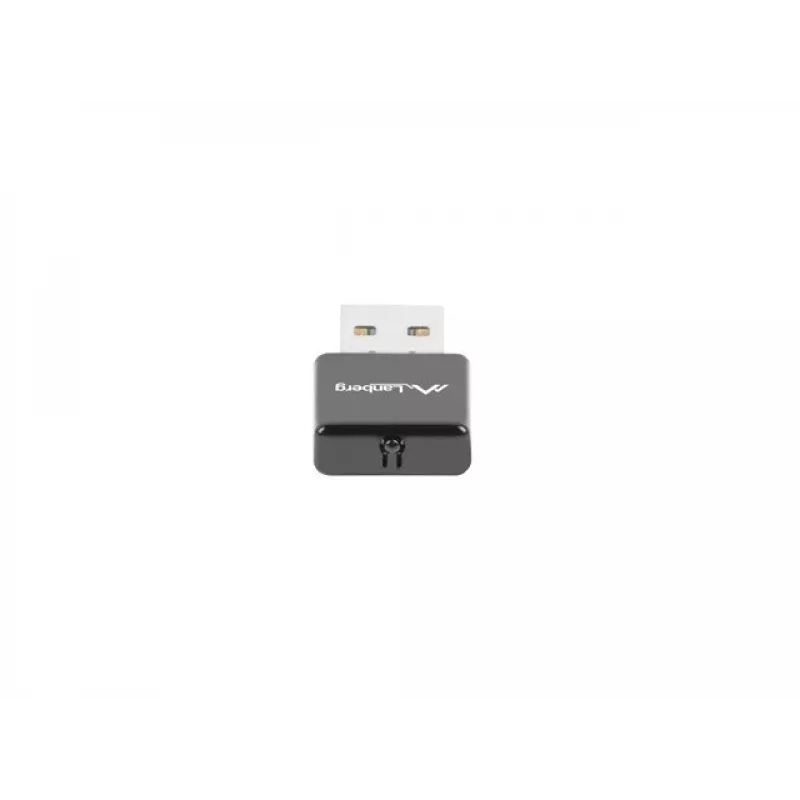 USB-WLAN-sovitin LANBERG NC-0300-WI, 2 sisäistä 2 dBi antennia, USB 2.0, jopa 2400 Mbit/s, musta