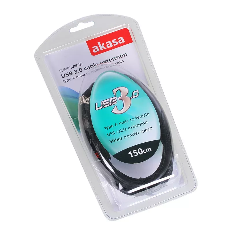 USB 3.0 kaapeli Akasa AK-CBUB02-15BK 1,5 m musta