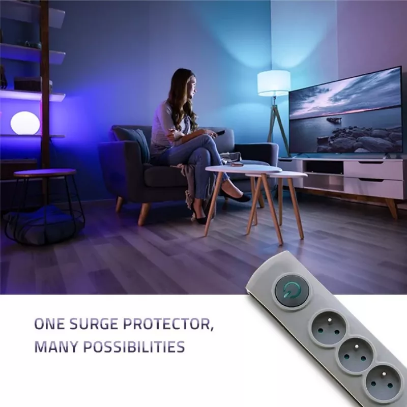 Ylijännitesuoja Qoltec 50163 harmaa 4 AC-pistorasiaa 230V 1,5m
