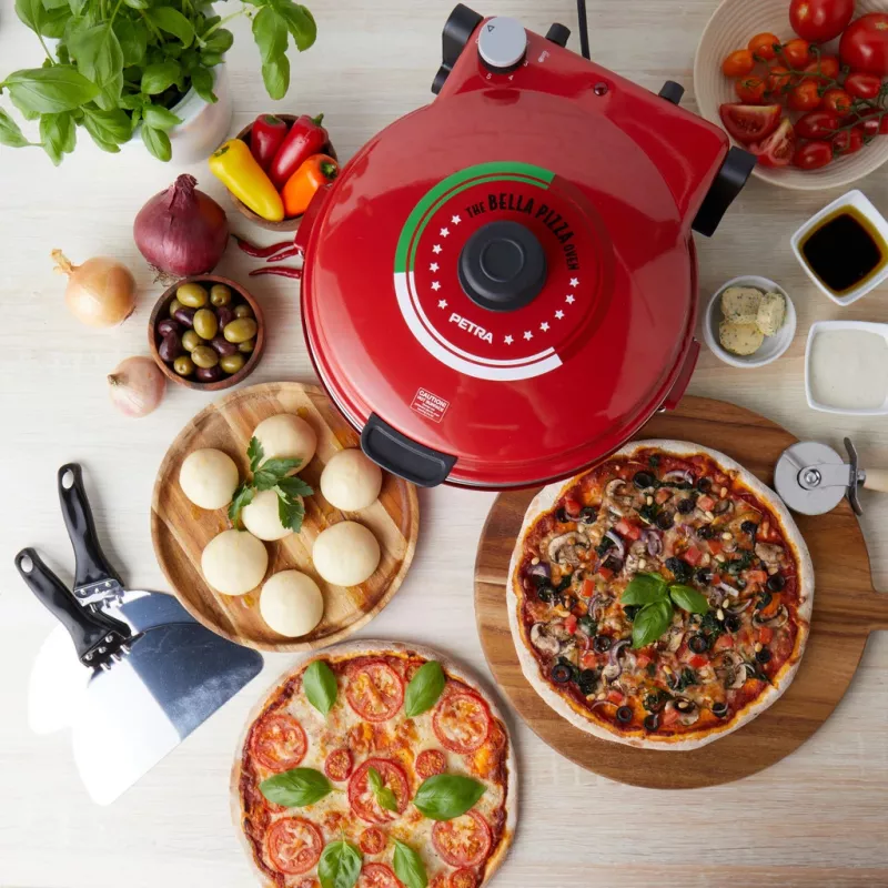 Pizzauuni Petra PT5666VDE Bella Pizza 1200 W tarttumaton pinta, pöytäpizzauuni