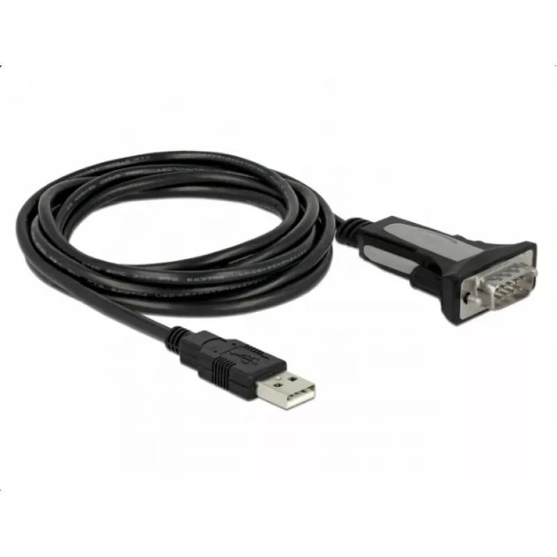 DELOCK sovitin USB 2.0 Type-A - 1 x sarjaportti RS-232 DB9, 3 m
