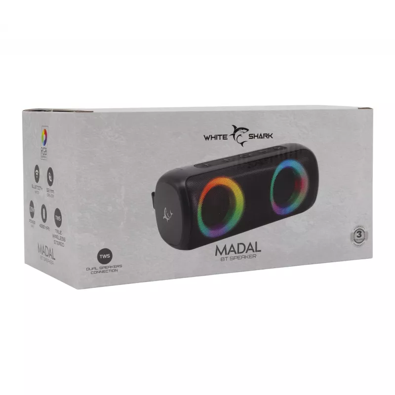 Kannettava kaiutin White Shark GBT-876 Madal, valkoinen