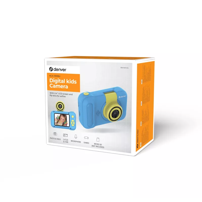 Lasten digitaalikamera Denver KCA-1351BU 2MP sininen keltainen