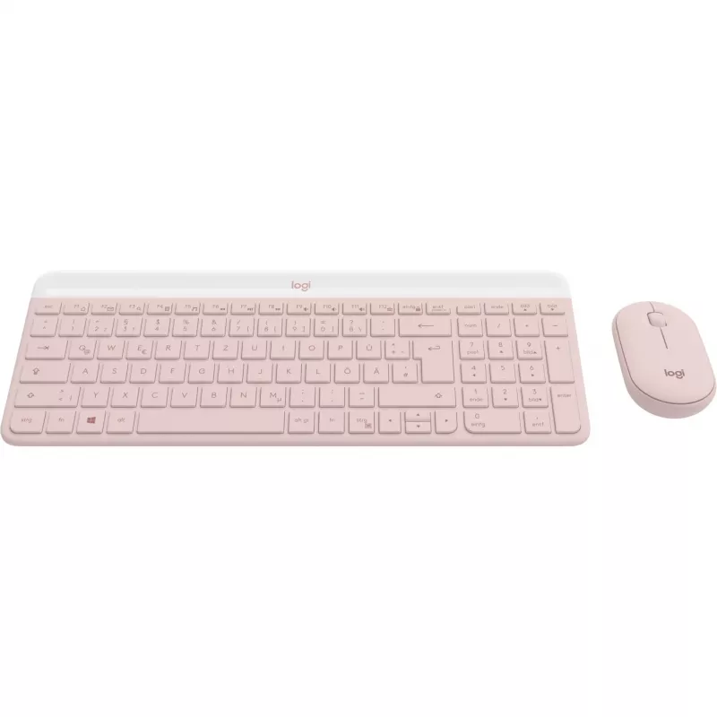 Logitech Slim Wireless Combo MK470 - näppäimistö-hiiri-sarja - langaton - 2,4 GHz - QWERTY - roosa (920-011314)