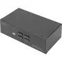 DIGITUS KVM-kytkin, 4 porttia, kaksoisnäyttö, 4K, DisplayPort®