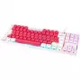 Mekaaninen pelinäppäimistö GAMIAC TKL90G Kailh Red -kytkimillä, Tenkeyless, valkoinen/punainen