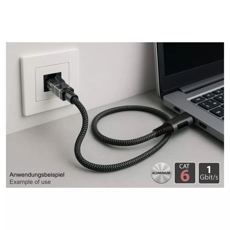 Good Connections Ethernet-kaapeli USB-C RJ45, antrasiitti, 3,0 m