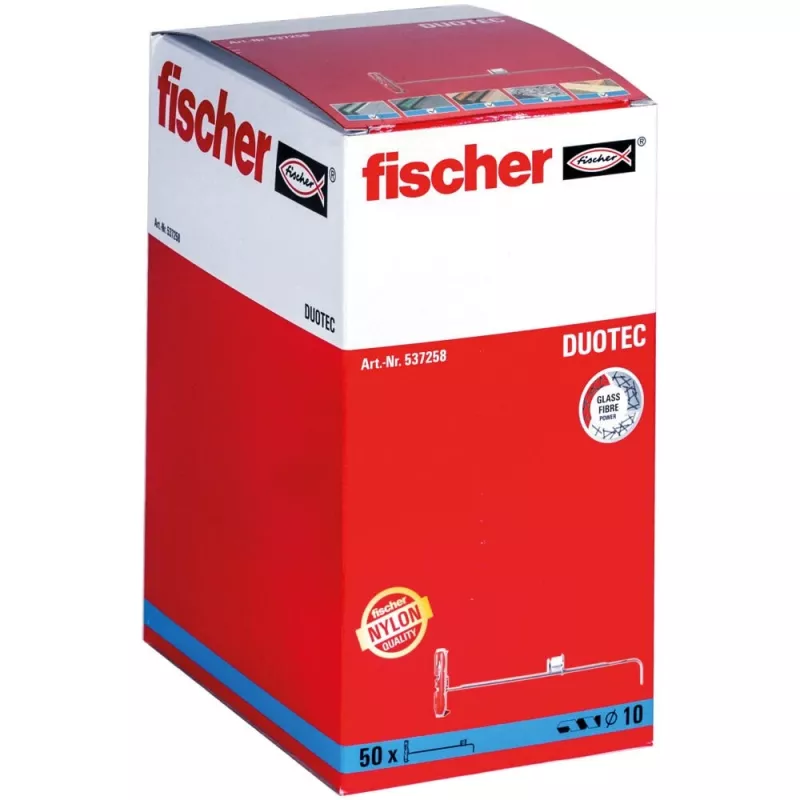 Fischer 537258 ruuvitulppa / seinätulppa 50 kpl ruuvi- ja tulppasarja 50 mm