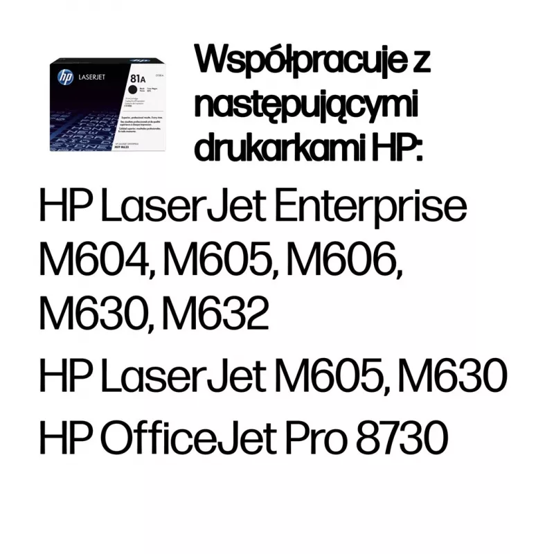 HP 81A alkuperäinen LaserJet -värikasetti musta, 10500 sivua, musta, 1 kpl