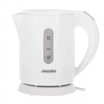 Mesko vedenkeitin | MS 1376 | sähköinen | 850 W | 0,8 L | muovi | 360° kääntöalusta | valkoinen