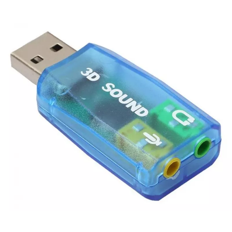 USB-ulkoinen äänikortti Gembird Virtus2 — USB-liitäntä, 3,5 mm kuulokkeet, sininen läpinäkyvä