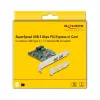 DeLOCK PCI Express x1 -kortti 2 x USB 3.2 Gen 1 Type-A + 1 x sisäinen 19-pin-header