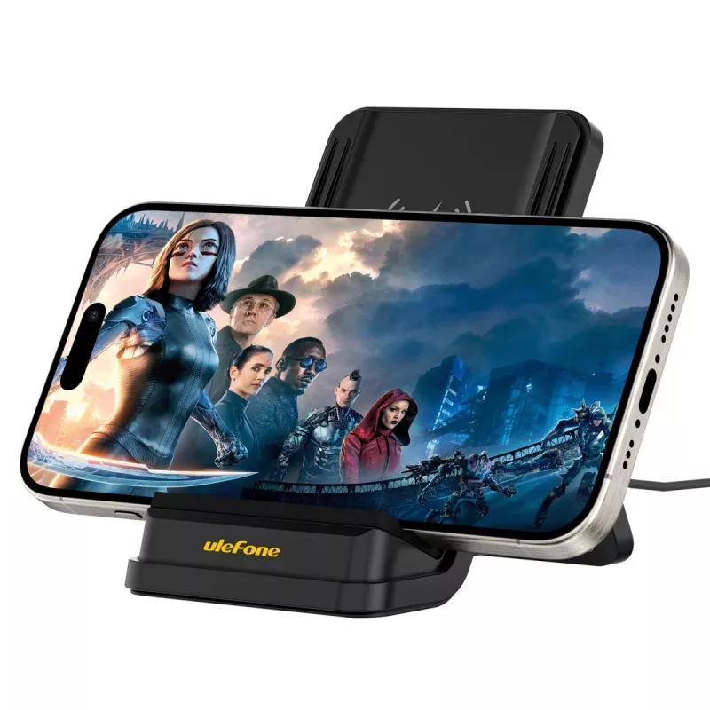 UleFone sisäkäyttöön tarkoitettu älypuhelimen laturi WCS01 – 50 W USB Type-C, langaton pikalataus, musta