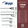 Akyga AK-B1-700 Basic 700 W ATX-virtalähde, passiivinen PFC, 120 mm:n tuuletin, harmaa