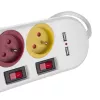 Jatkojohto MACLEAN MCE229W — 4 pistorasiaa, 2× USB, 1,5 m kaapeli, tyyppi F, 10 A, valkoinen