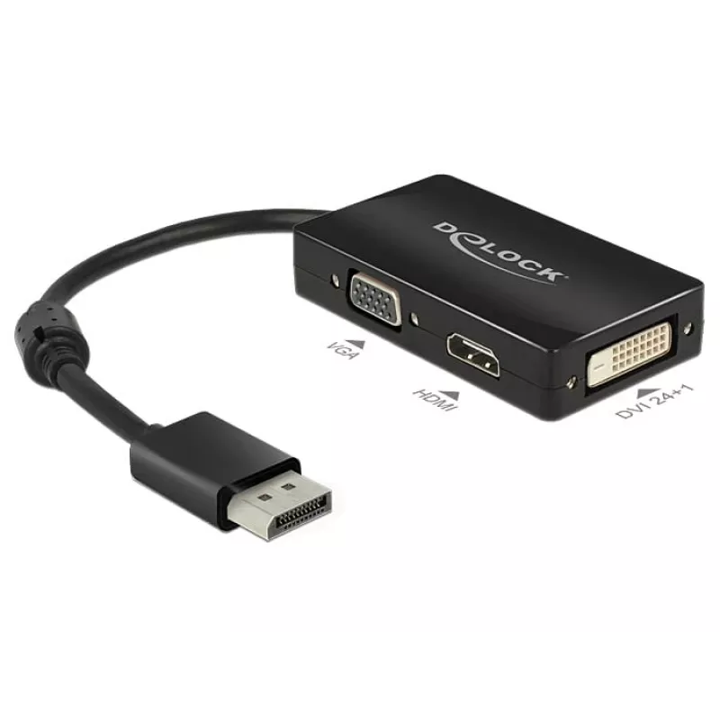 DeLOCK 0.16m DisplayPort/VGA+HDMI+DVI VGA (D-Sub)+ HDMI + DVI musta