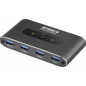 SpeaKa Professional 2-porttinen USB 3.2 Gen 1 -kytkin (USB 3.0) harmaa (SP-13712096)
