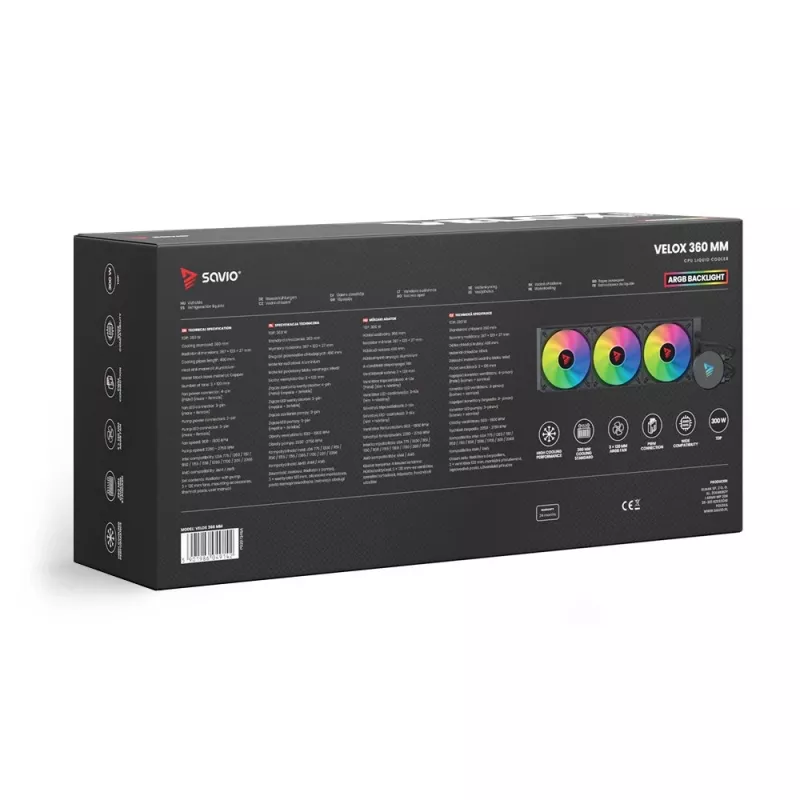 SAVIO VELOX 360 mm CPU-nestekühler ARGB
