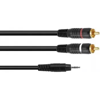 Audio-adapterikaapeli Omnitronic 3,5 mm:n plugi 2×RCA, 6 m, malli 30225148