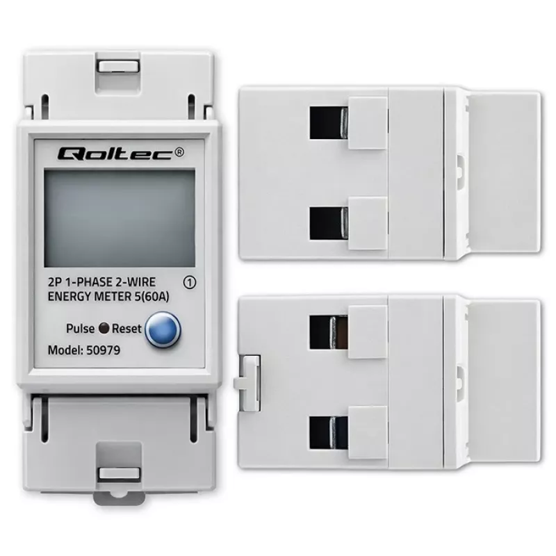 Energiamittari QOLTEC yksivaiheinen DIN-kisko 230V (MPN 50979)