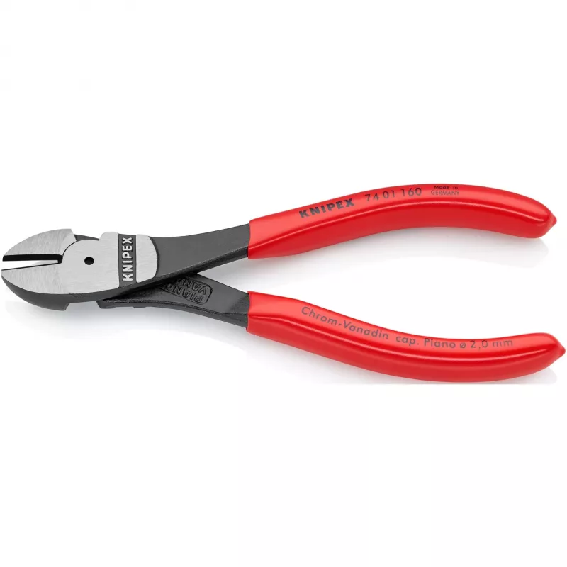 Sivuleikkurit Knipex 74 01 160, kromi-vanadiiniteräs, muovikahva