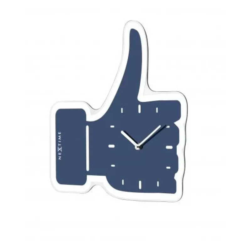 NeXtime kello 5185bl Mini Thumbs Up, 20,5x21, seinäkello, sininen/hopea