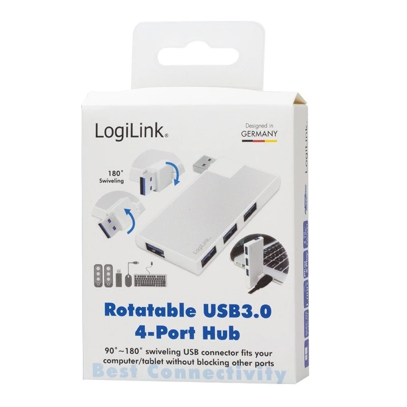 USB 3.0 4-porttinen keskitin, hopea