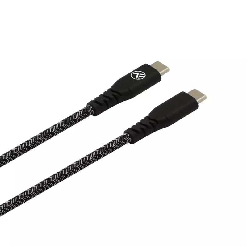 USB Type-C–Type-C-datakaapeli Tellur TLL155471, 1 m, 3 A, 60 W PD, nylonpunos, musta