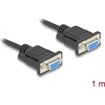 DeLOCK 86823 sarjakaapeli musta 1 m DB-9