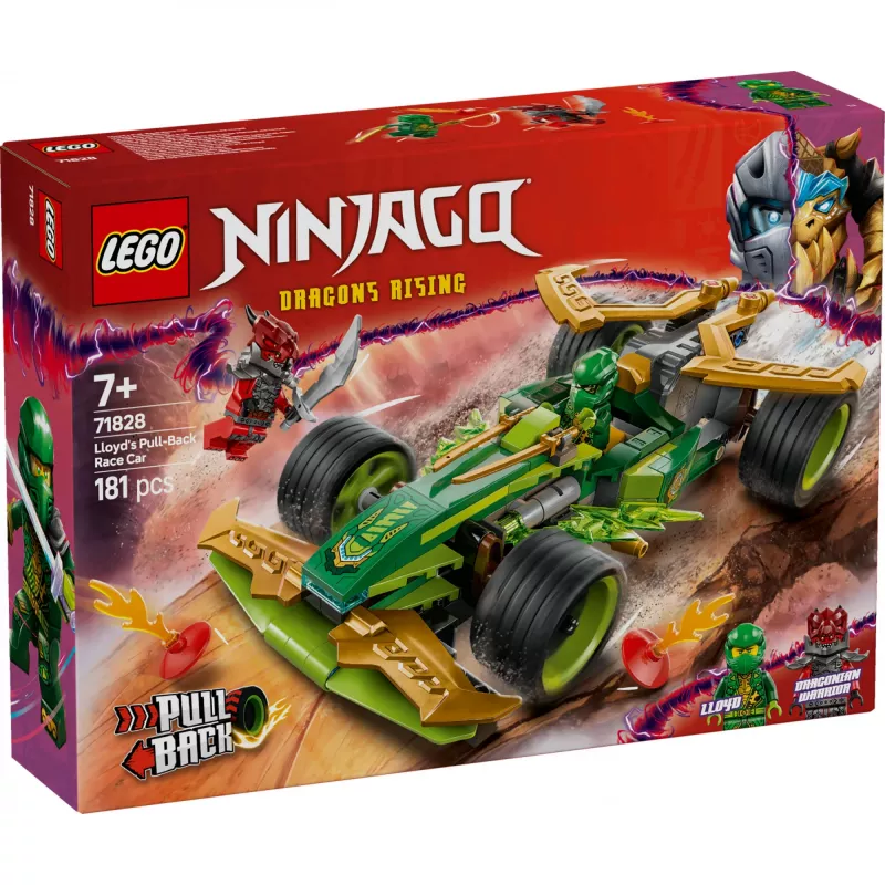 LEGO-rakennussarja NINJAGO Lloyds Action Speedster 71828, 181 osaa, 2 minihahmoa, ikä 7+