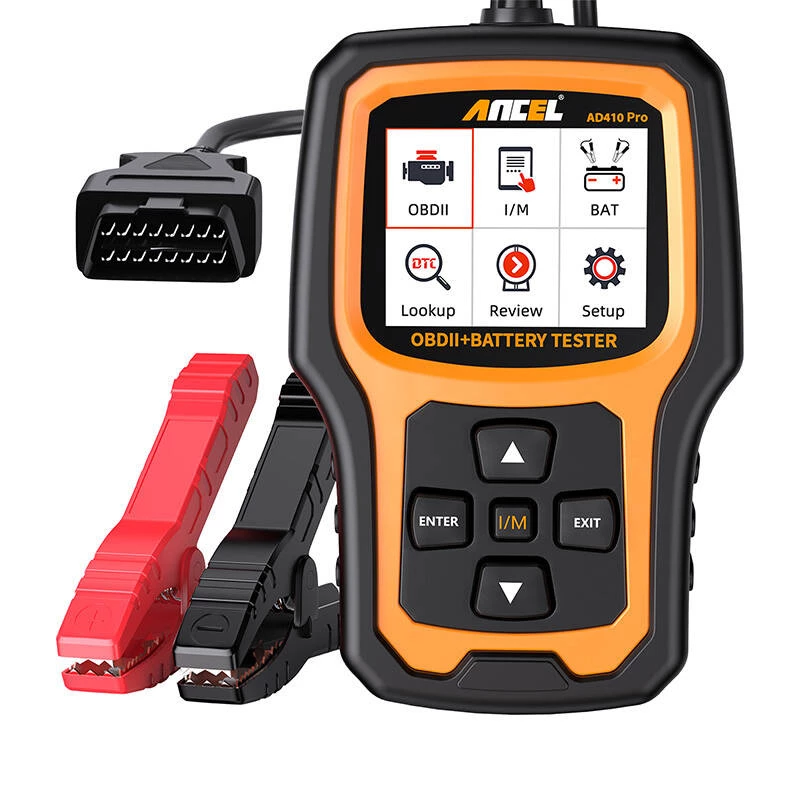 2in1 diagnostiikkaskanneri OBD2 ja akkutesteri Ancel AD410 PRO