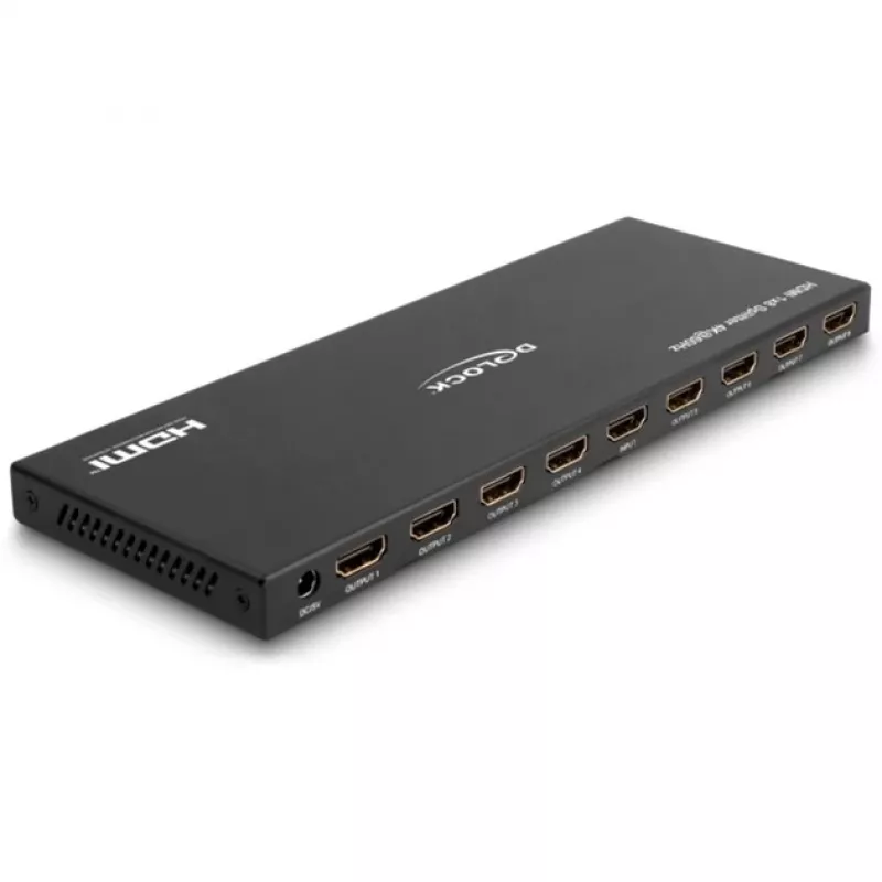 DeLOCK HDMI-jakaja 1 x HDMI-tulo 8 x HDMI-lähtö 4K 60 Hz