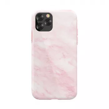 Puhelinkotelo Devia Marble-sarja iPhone 11 Pro Max -puhelimelle, pinkki, suojaava kova kuori