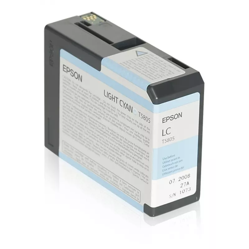 Epson yksittäispakkaus vaaleansyaani T580500, vaaleansyaani, pigmenttimuste, 80 ml, 1 kpl, yksittäispakkaus