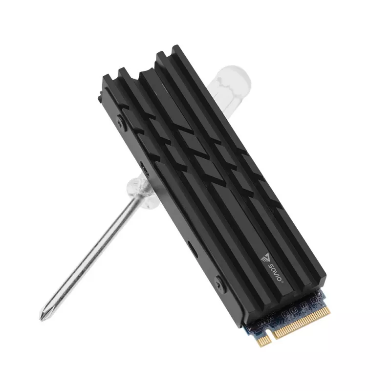 SAVIO AK-60 M.2 NVMe 2280 -levyn jäähdytin, musta