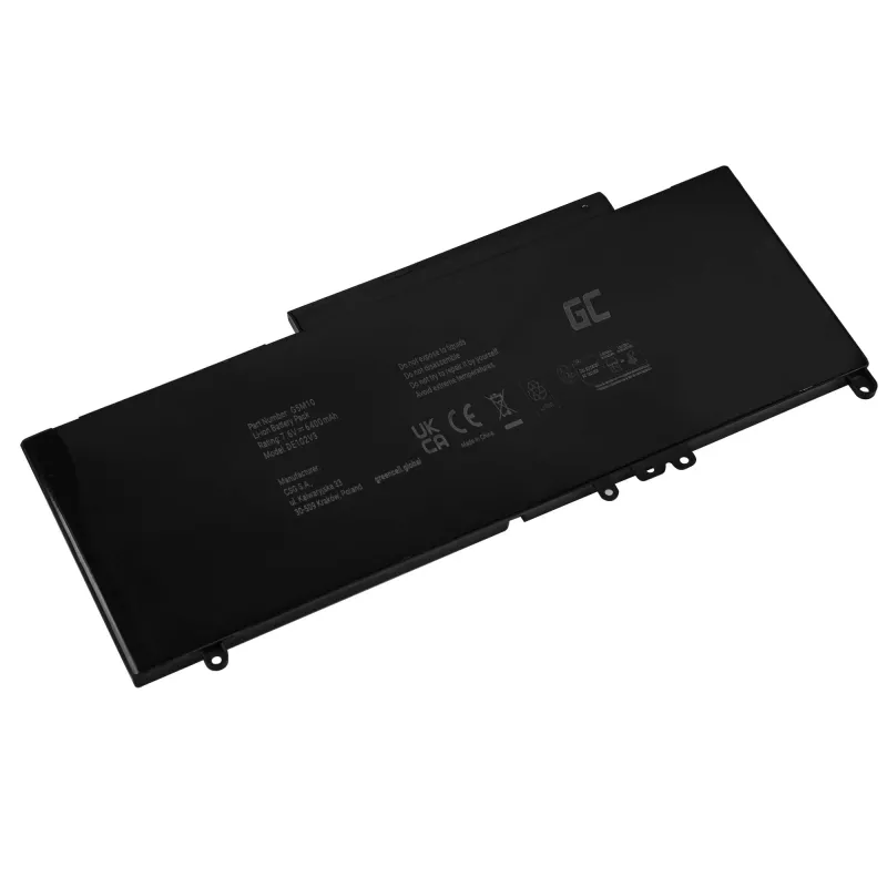 Green Cell DE102V3 akku DELL Latitude E5250 E5450 E5550, 7,6 V 6200 mAh LiPo, musta