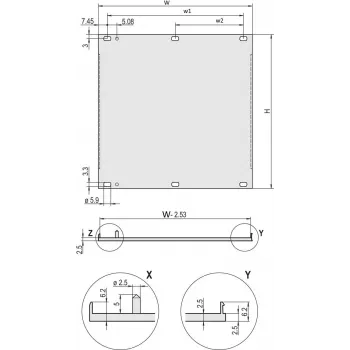 Schroff etulevy HF 4HE 63TE (20848270)