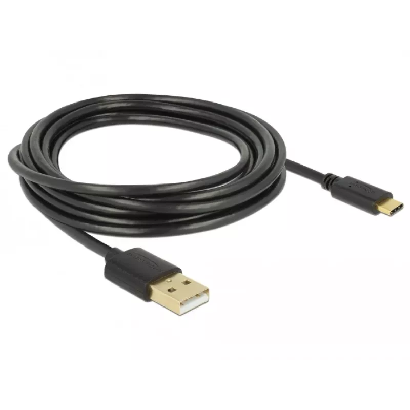 USB-kaapeli DeLOCK 85209 USB 2.0 3 m USB A USB C musta